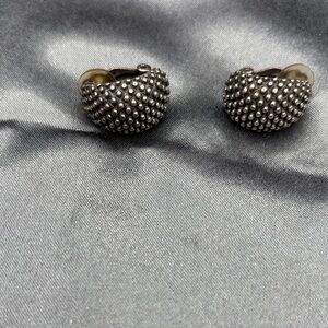 Anne Klein Silver Textured Earrings